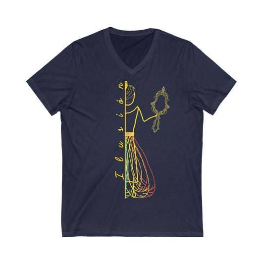 Camiseta algodón manga corta, cuello en V ILUSIÓN Mod. MD.