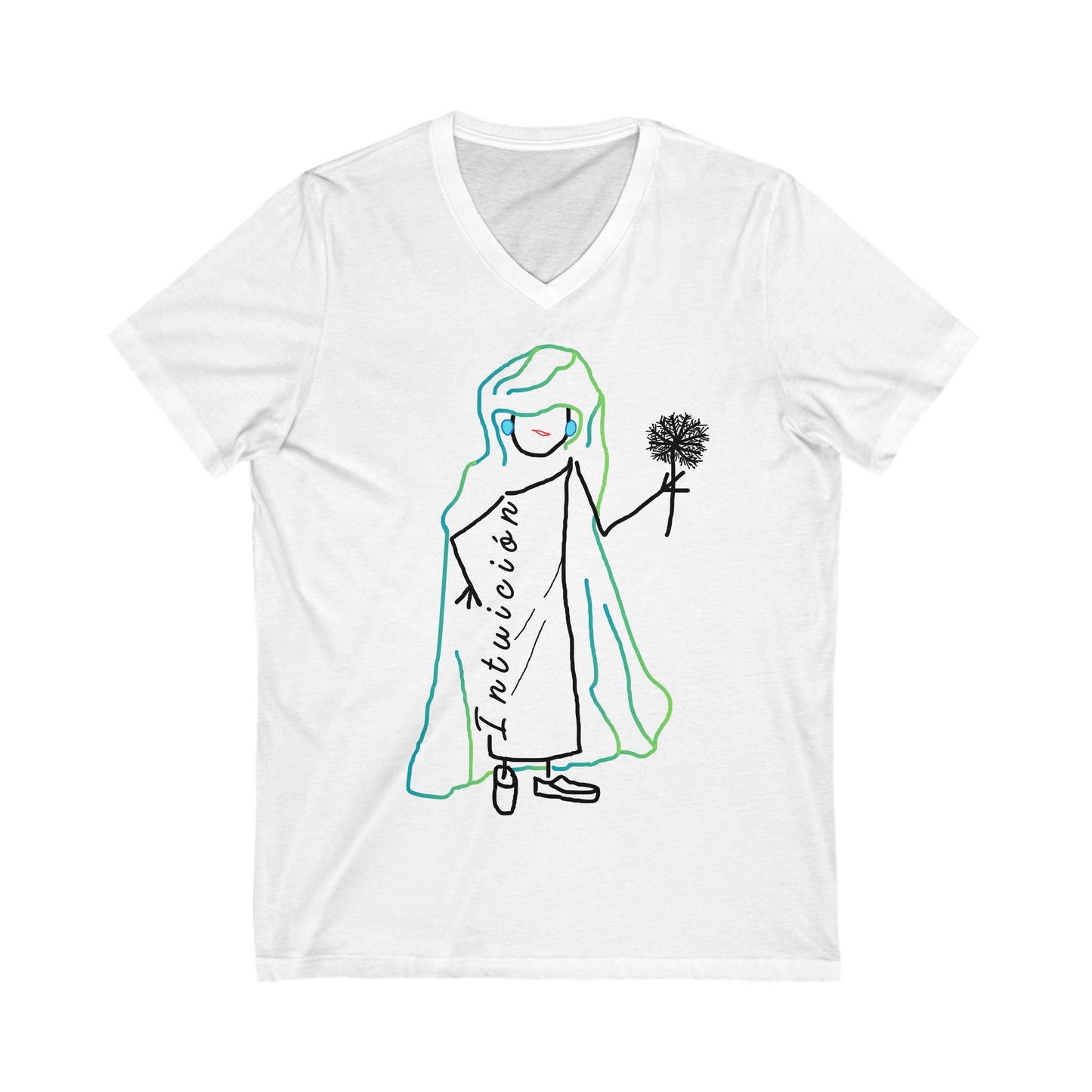 Camiseta algodón manga corta, cuello en V INTUICIÓN Mod. EC.