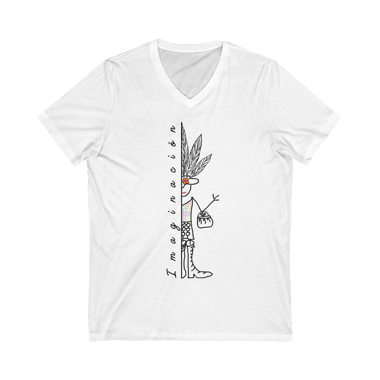 Camiseta algodón manga corta, cuello en V IMAGINACIÓN Mod. MC.