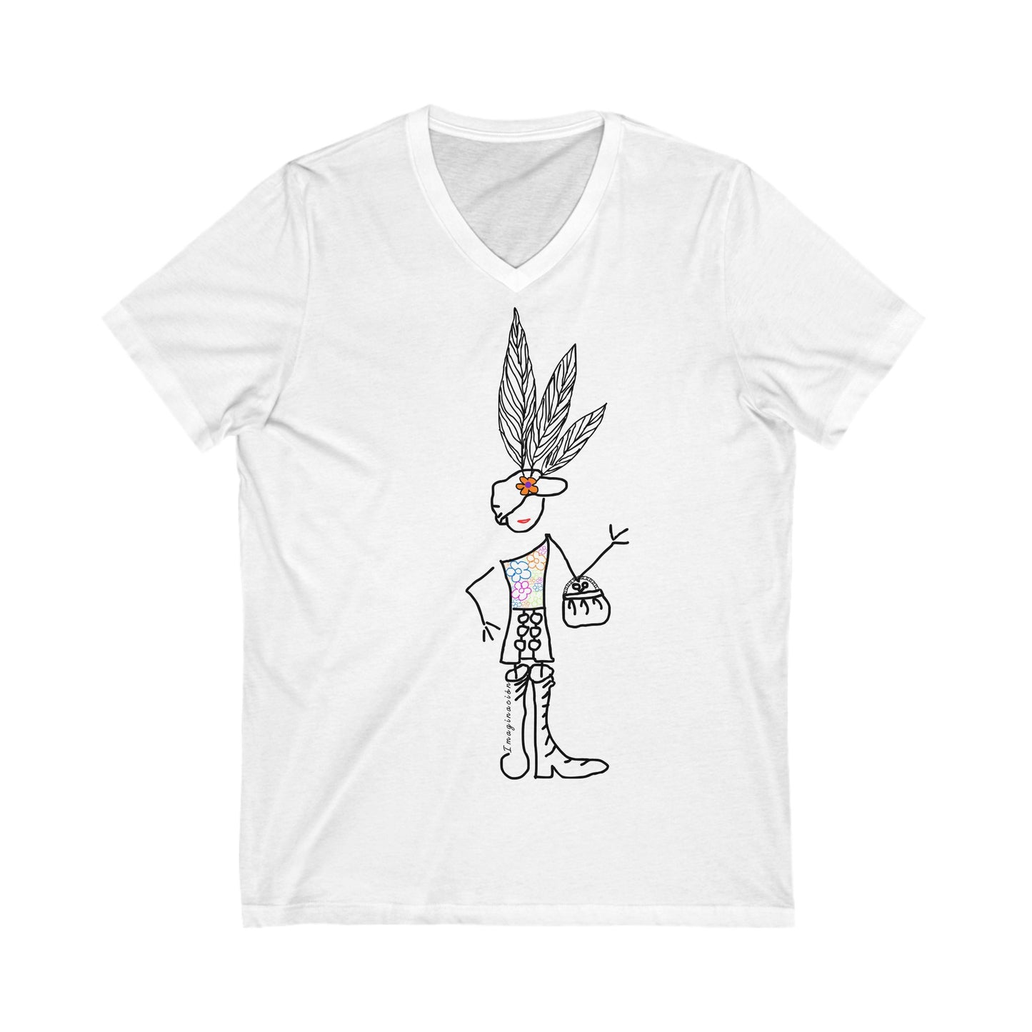 Camiseta algodón manga corta, cuello en V IMAGINACIÓN Mod. EC.