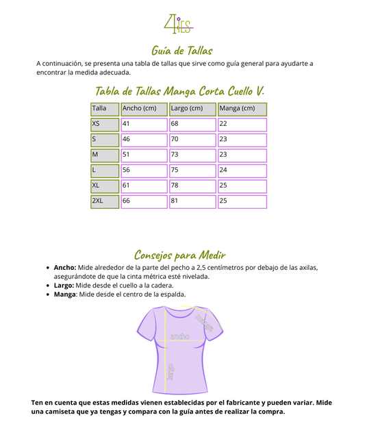 Camiseta algodón manga corta, cuello en V IDENTIDAD Mod. EC.