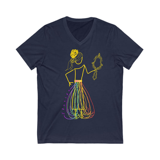 Camiseta algodón manga corta, cuello en V ILUSIÓN Mod. ED.