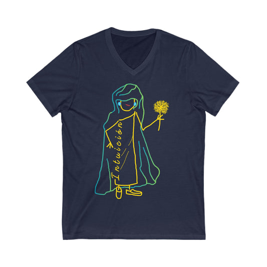 Camiseta algodón manga corta, cuello en V INTUICIÓN Mod. ED.