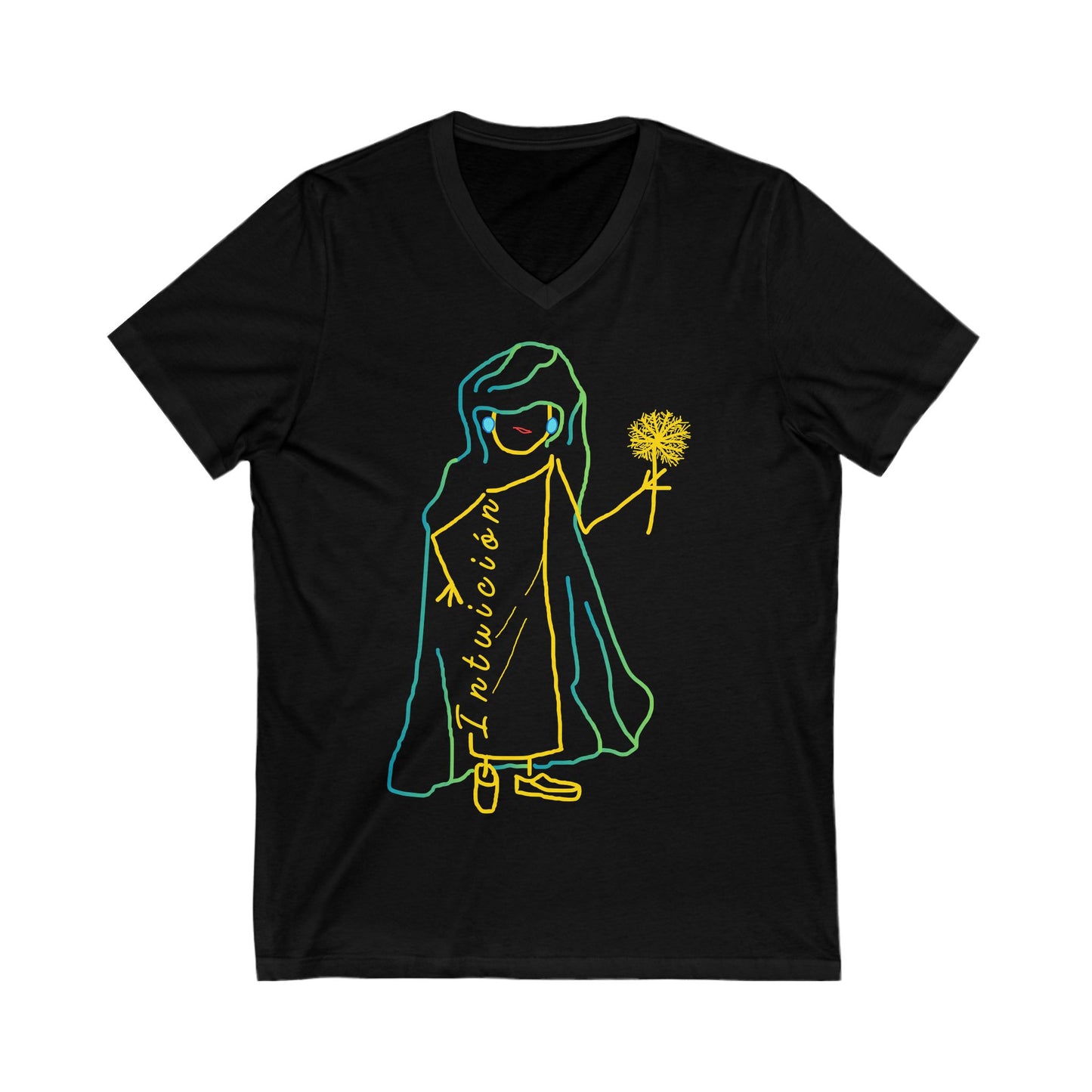 Camiseta algodón manga corta, cuello en V INTUICIÓN Mod. ED.
