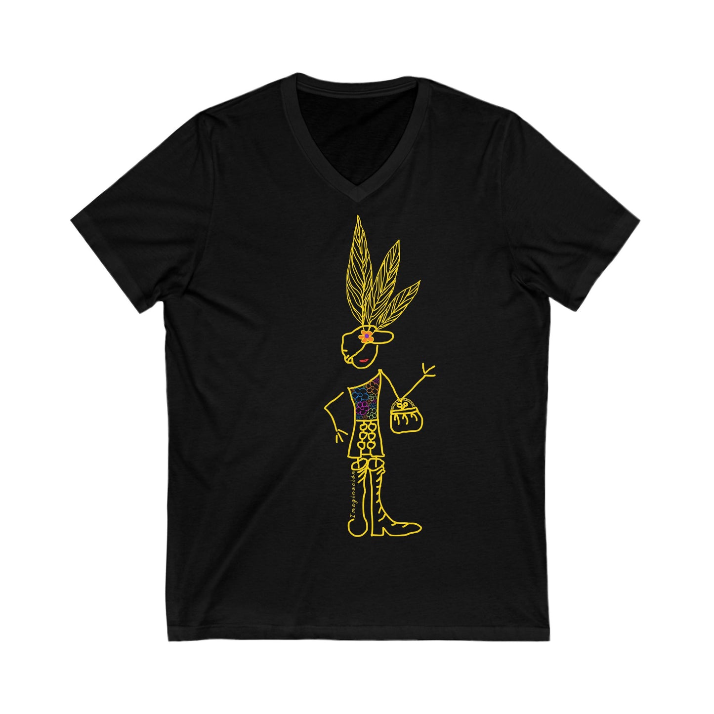 Camiseta algodón manga corta, cuello en V IMAGINACIÓN Mod. ED.