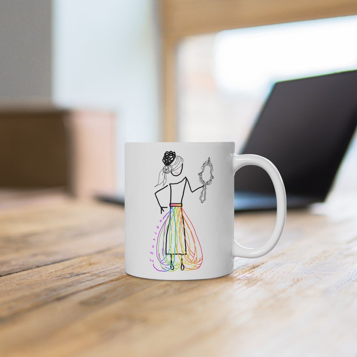 Taza blanca ILUSIÓN Mod. EC.
