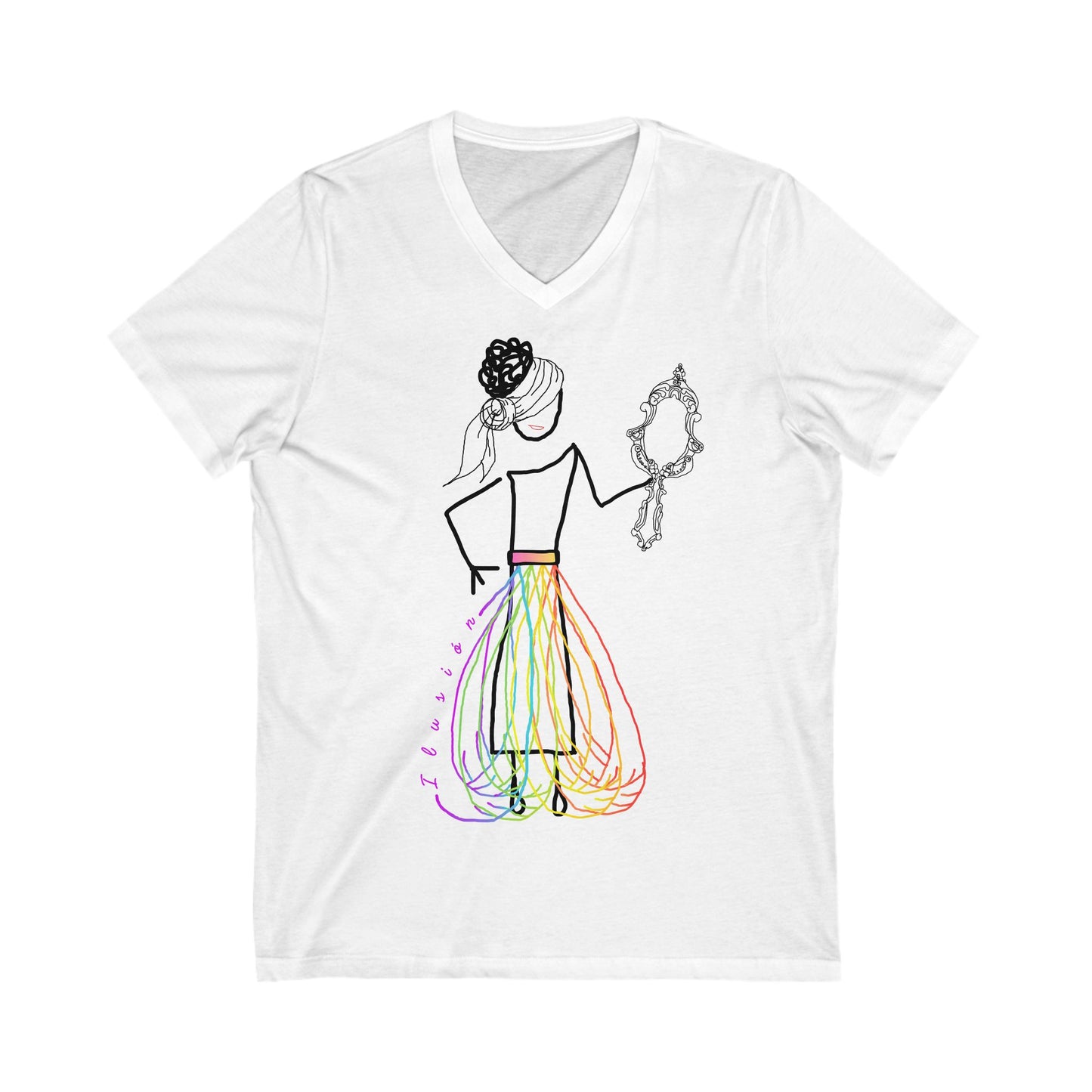 Camiseta algodón manga corta, cuello en V ILUSIÓN Mod. EC.