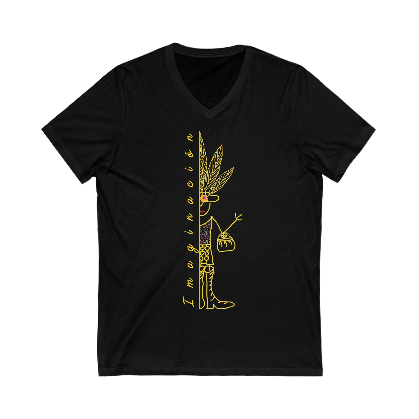 Camiseta algodón manga corta, cuello en V IMAGINACIÓN Mod. MD.