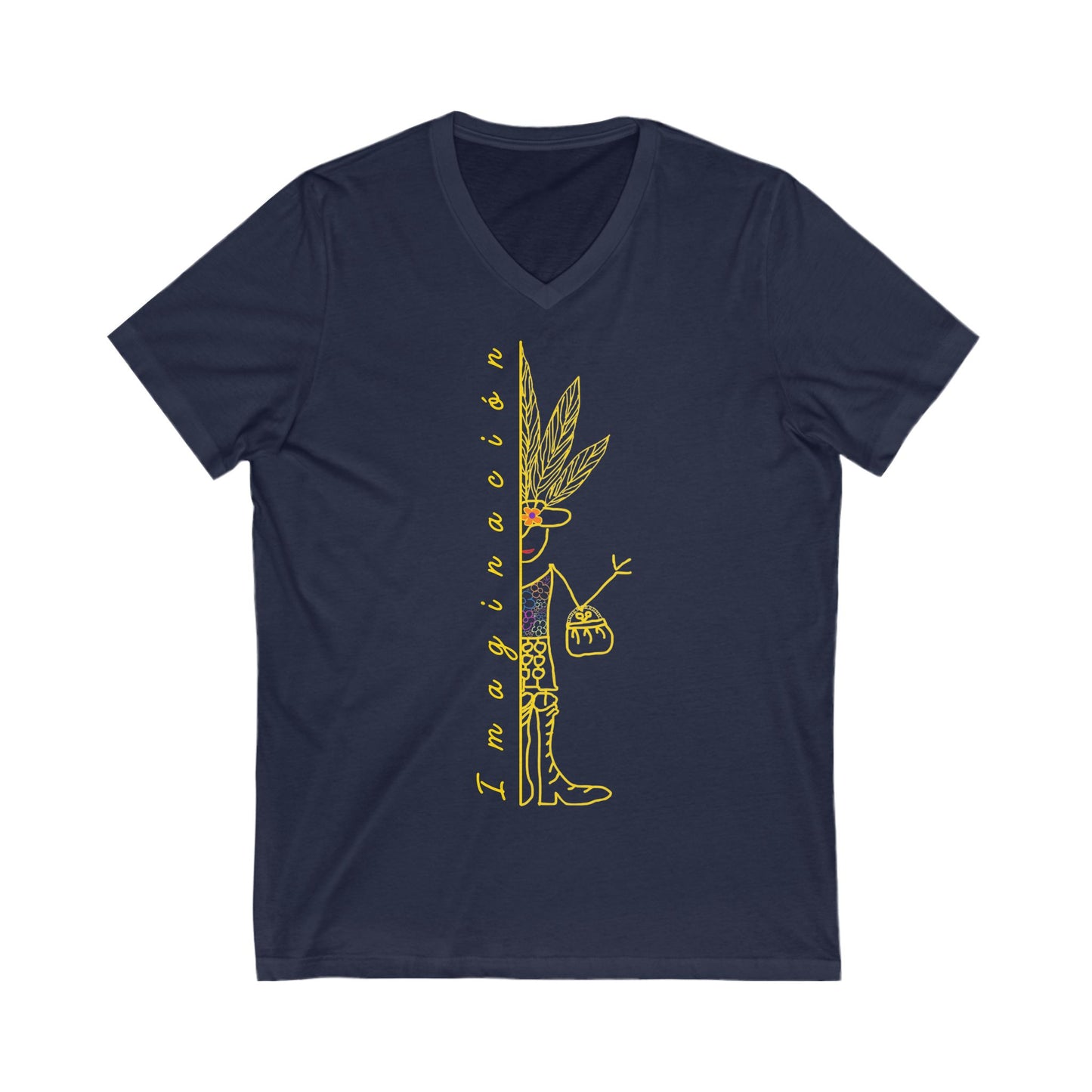 Camiseta algodón manga corta, cuello en V IMAGINACIÓN Mod. MD.