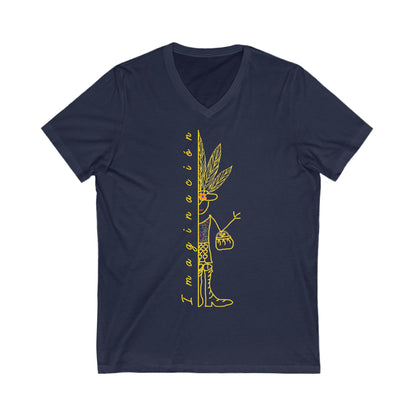 Camiseta algodón manga corta, cuello en V IMAGINACIÓN Mod. MD.
