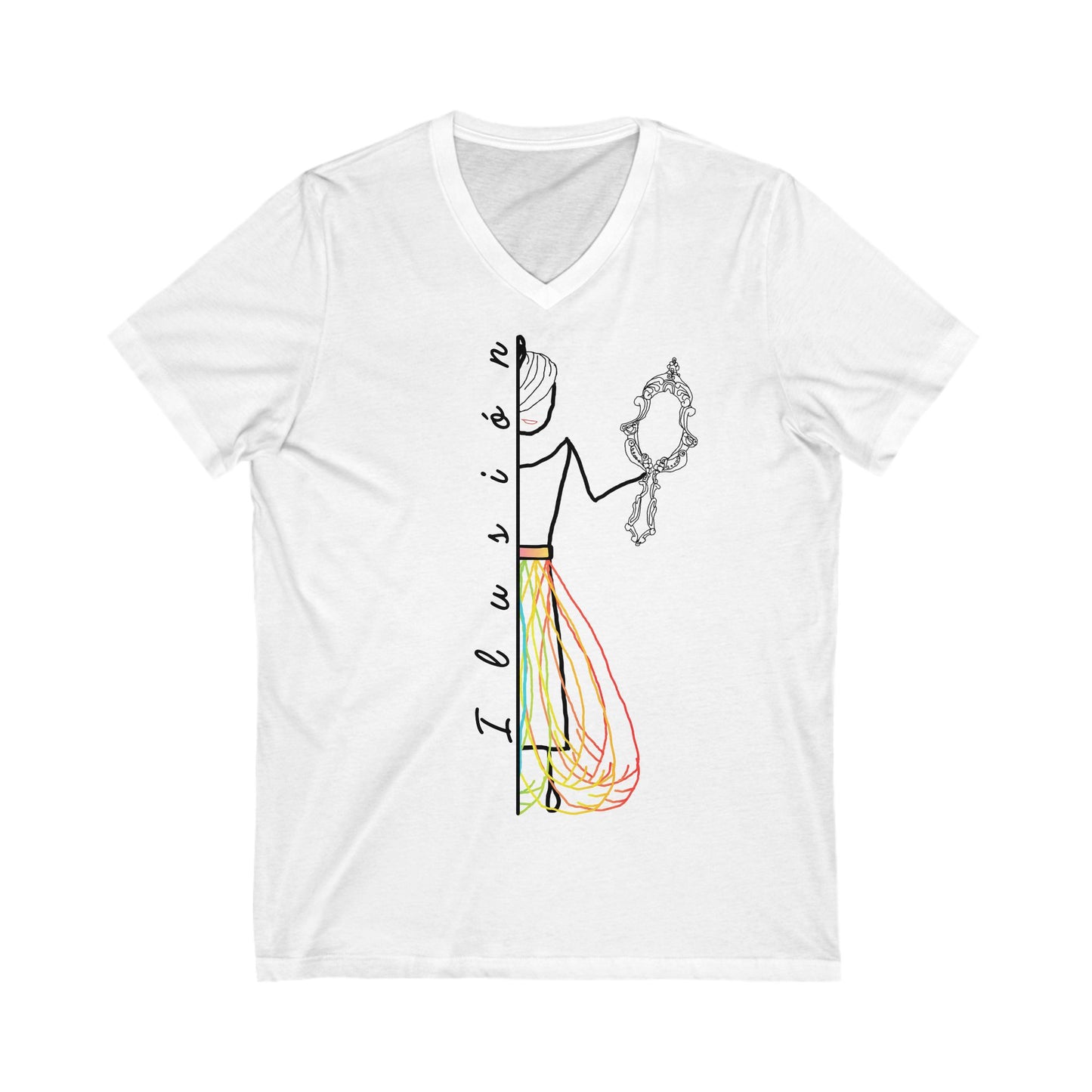 Camiseta algodón manga corta, cuello en V ILUSIÓN Mod. MC.