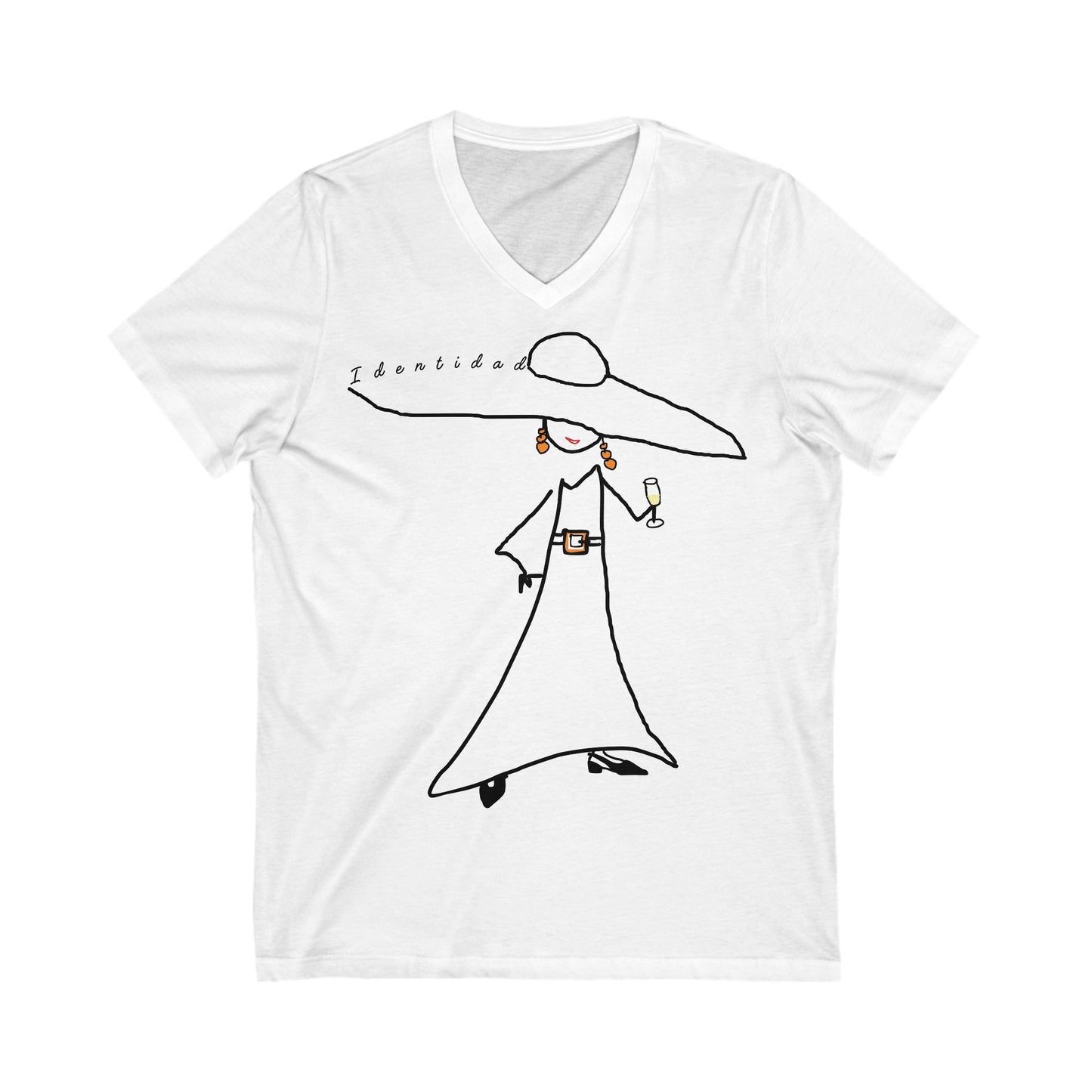 Short-sleeved cotton T-shirt, V-neck IDENTITY Mod. EC.