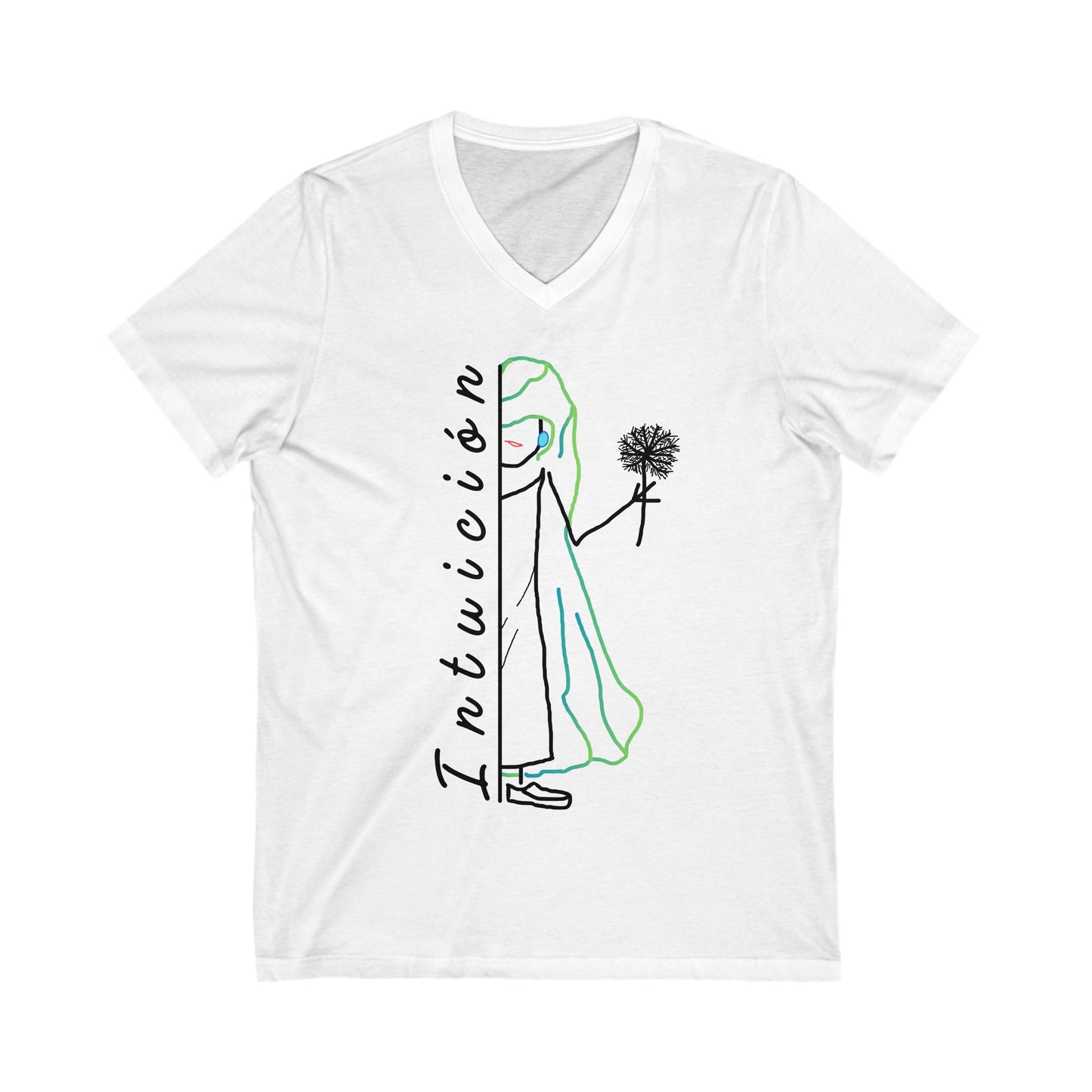 Camiseta algodón manga corta, cuello en V INTUICIÓN Mod. MC.