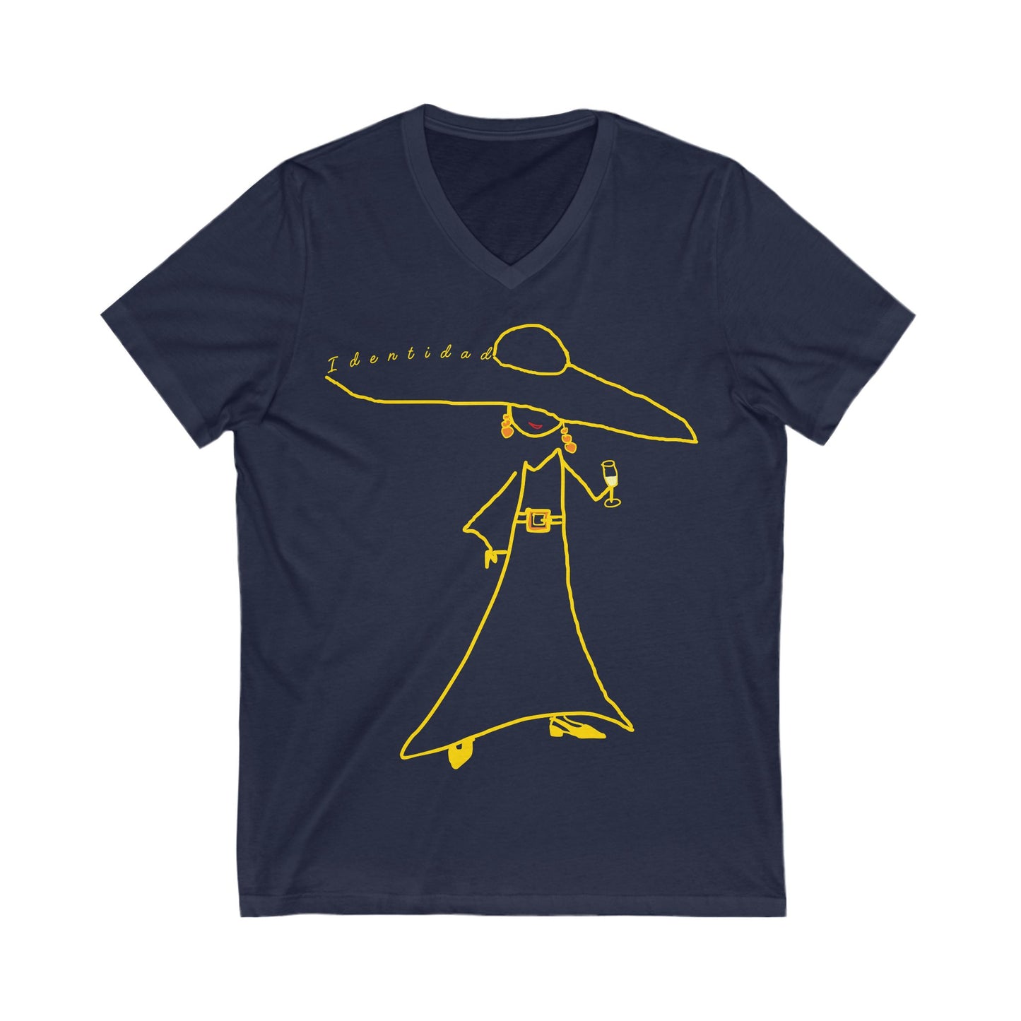 Short-sleeved cotton T-shirt, V-neck IDENTITY Mod. ED.