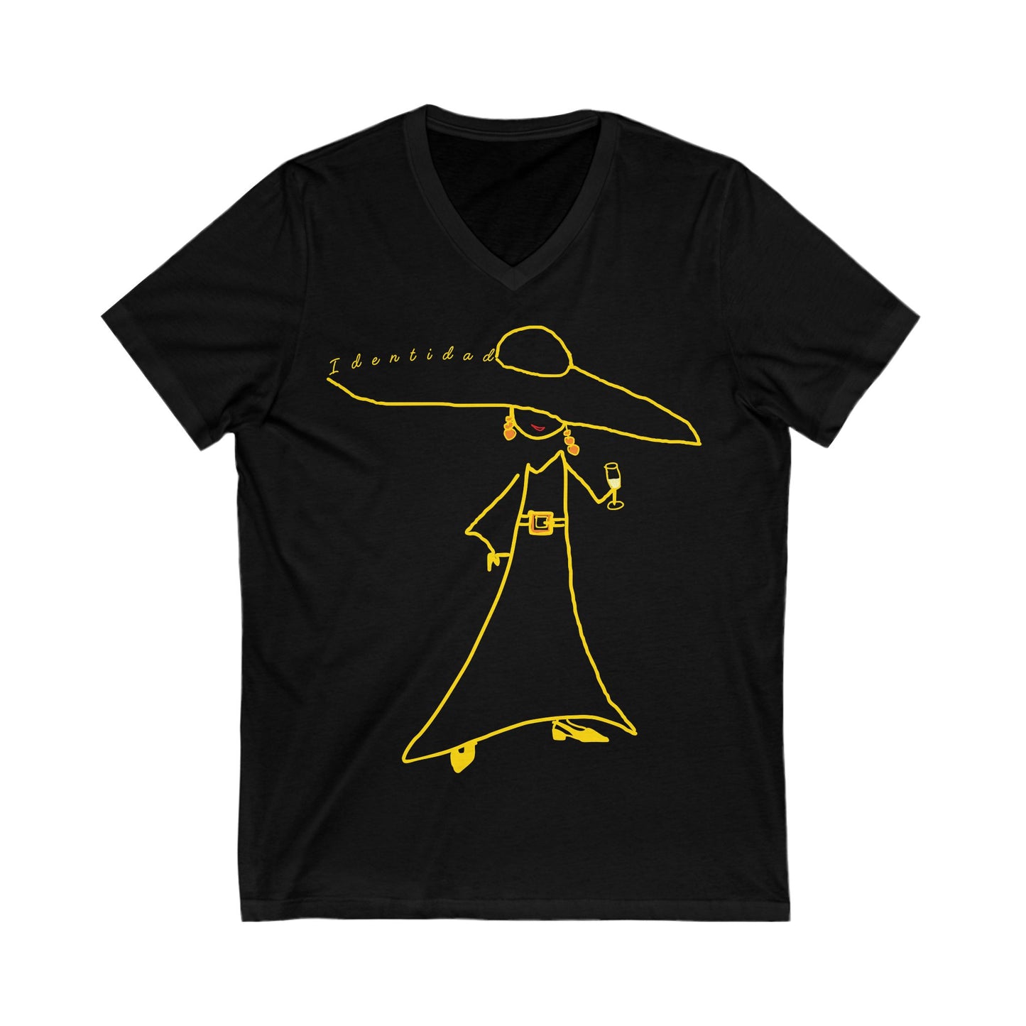 Short-sleeved cotton T-shirt, V-neck IDENTITY Mod. ED.