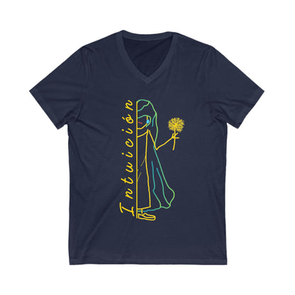 Camiseta algodón manga corta, cuello en V INTUICIÓN Mod. MD.
