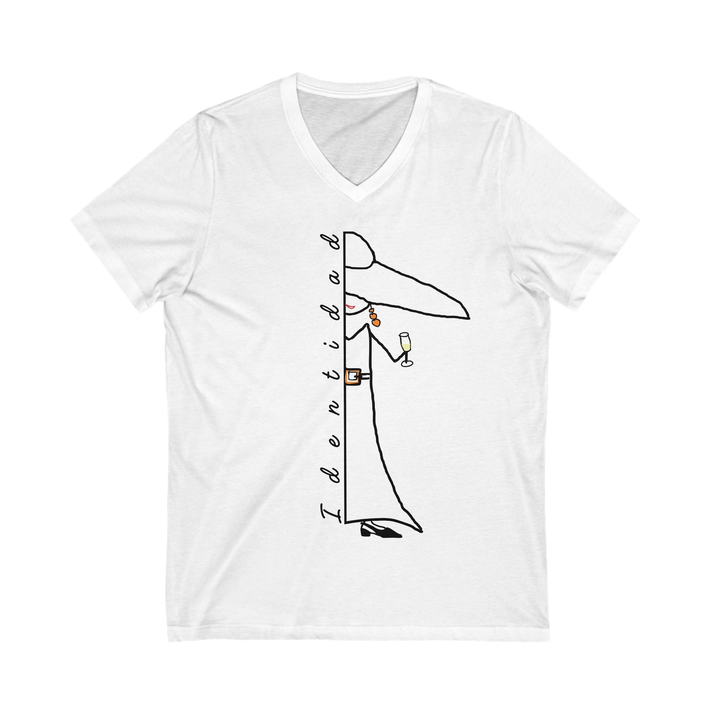 Short-sleeved cotton T-shirt, V-neck, IDENTITY Mod. MC.