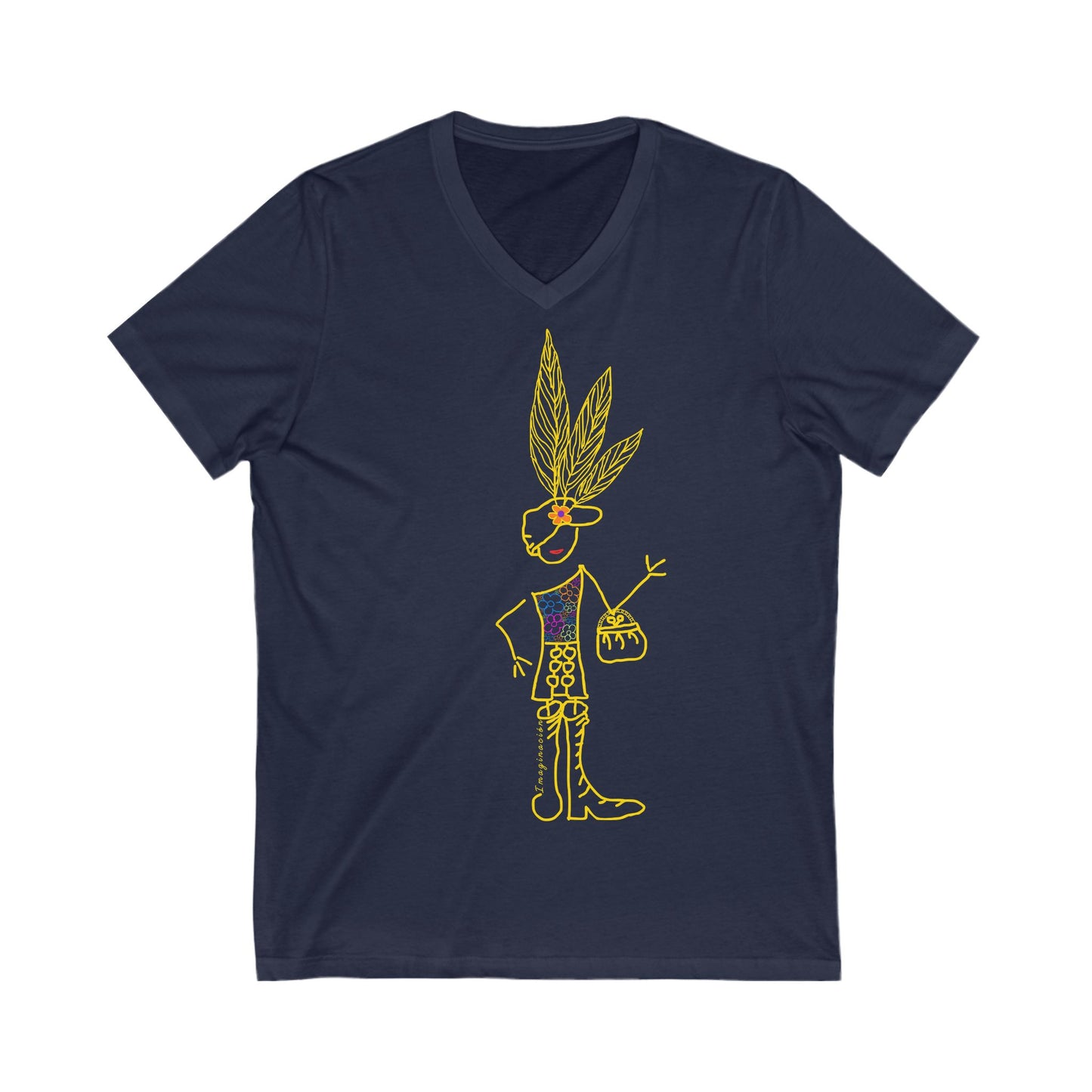 Camiseta algodón manga corta, cuello en V IMAGINACIÓN Mod. ED.